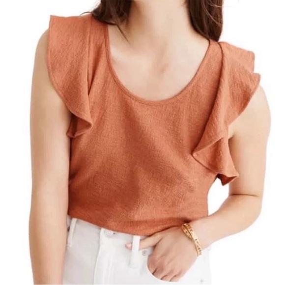 NEW Madewell Texture & Thread Ruffle Top - Picture 4 of 10